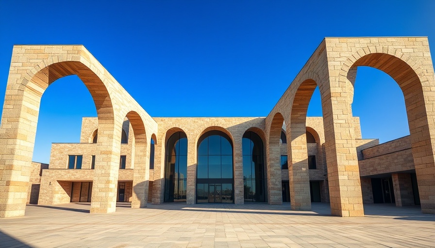 Modern building with stone arches showcasing load bearing potential