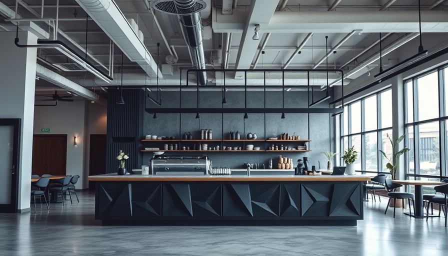 Modern café showcasing urban regeneration design.