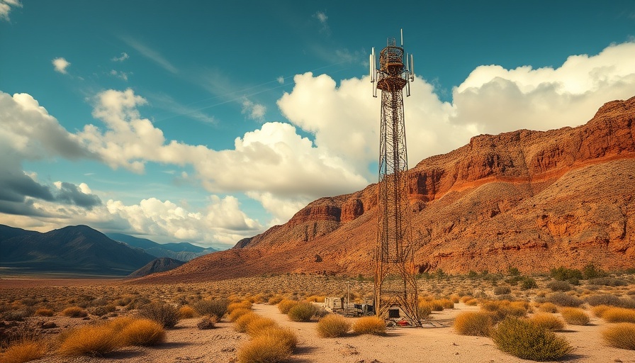 Communication tower in mining area ensuring mine connectivity.