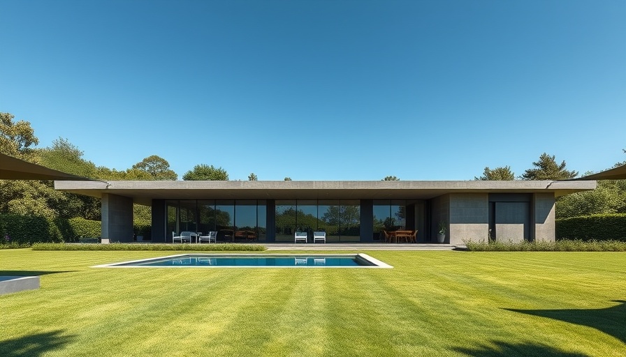 Floreira House architecture with lush garden and pool view
