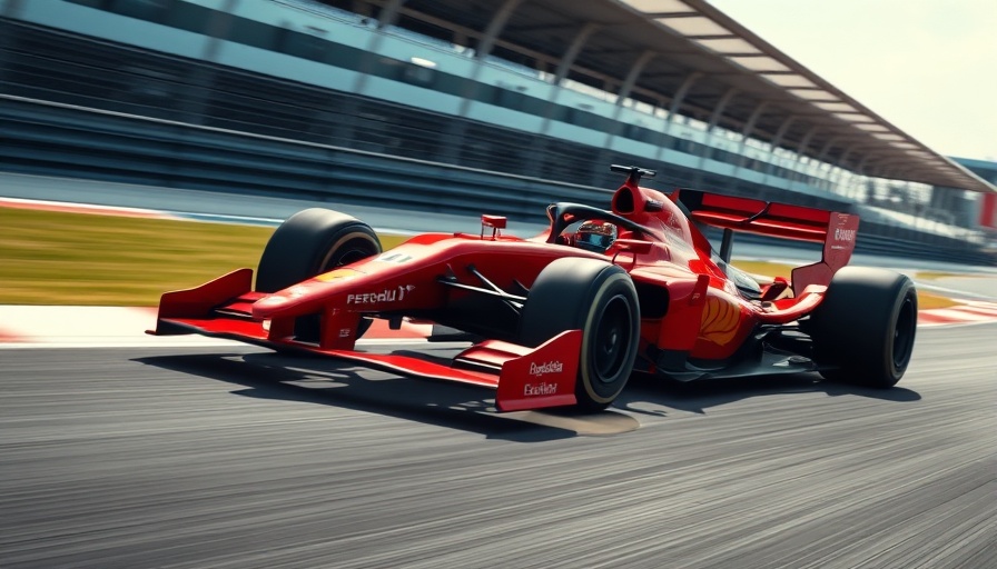 Formula one car in motion highlighting performance on track