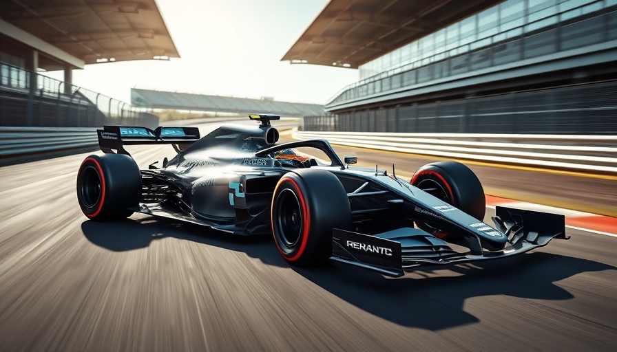 Formula 1 car racing on track in Japan.