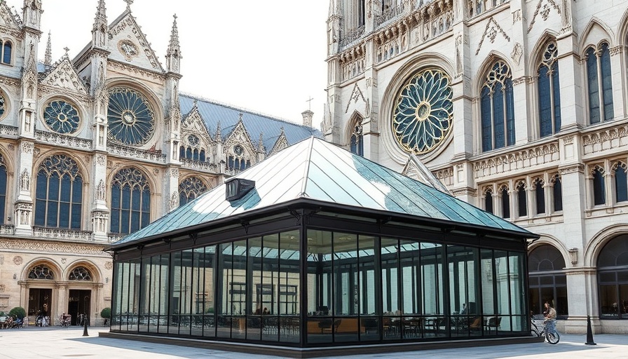 Domcenter Linz architecture: modern pavilion meets Gothic cathedral.