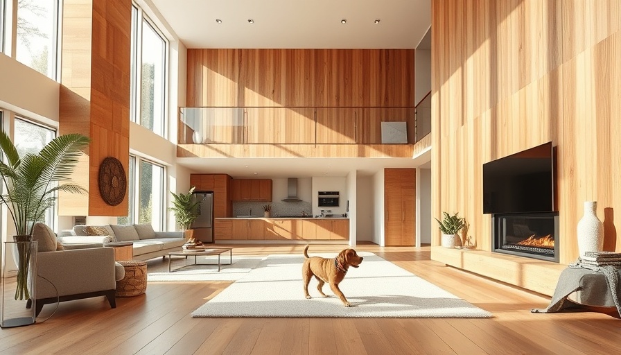 Modern Fitzroy North house interior with open-plan design and wooden decor.