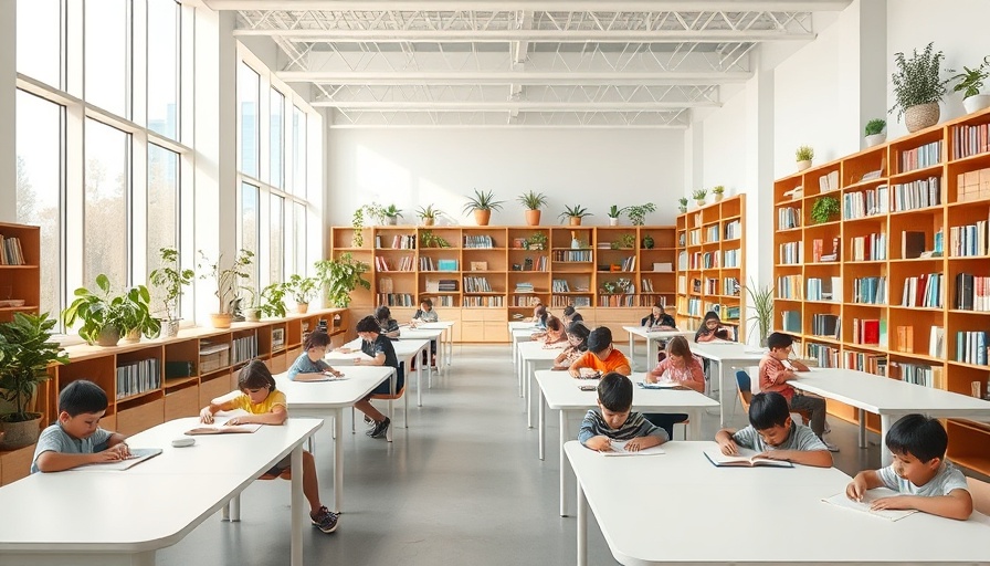 Classroom at Duhovka Elementary School with students reading at tables.