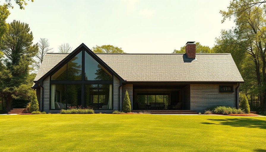 House on Deep Cove design with contemporary style and lush setting.