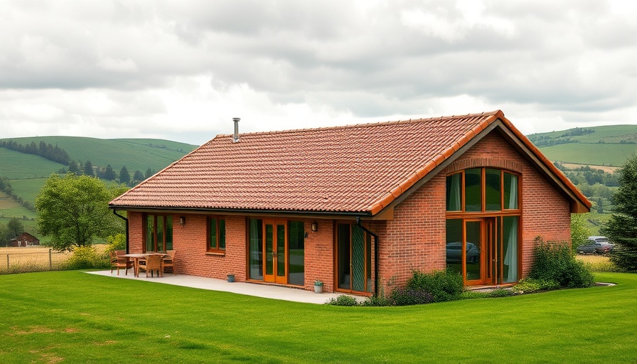 Vista Alegre House design showcases modern brick architecture in a rural setting.