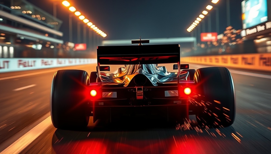 Formula 1 car sparking at night, depicting current struggles