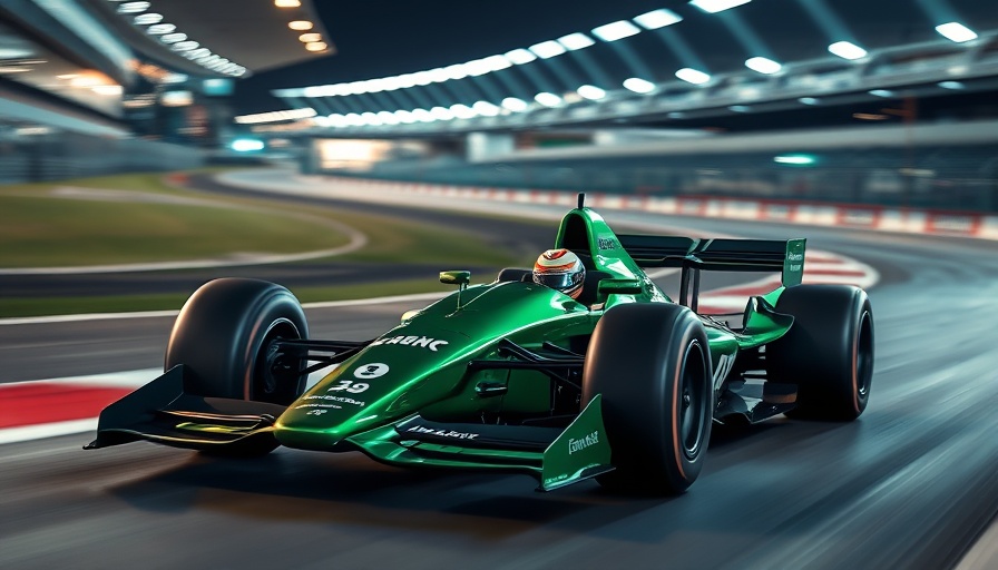 Formula One car racing, Saudi Arabia team sponsor displayed.