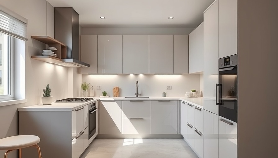 Modern minimalist kitchen showcasing interior design in small spaces.