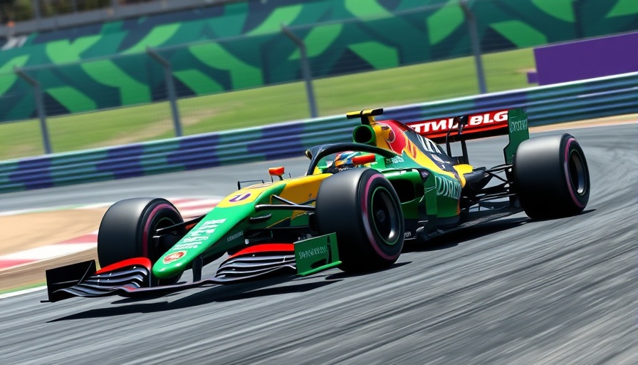 Vibrant Formula 1 car maneuvers track in Jeddah practice.
