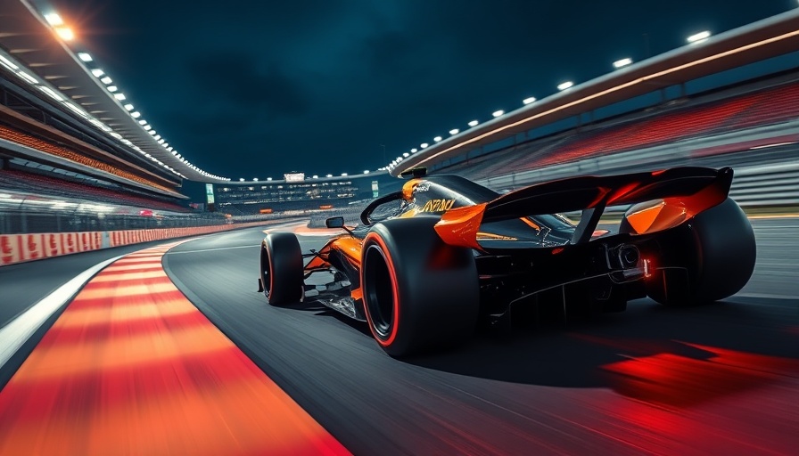 McLaren performance upgrades showcased on F1 car under night lights.
