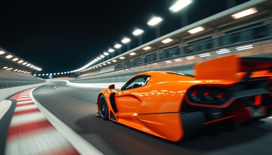 McLaren car in motion blur on illuminated night track