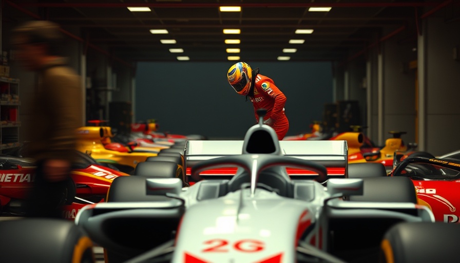 Jeddah qualifying pecking order with driver exiting car in garage.