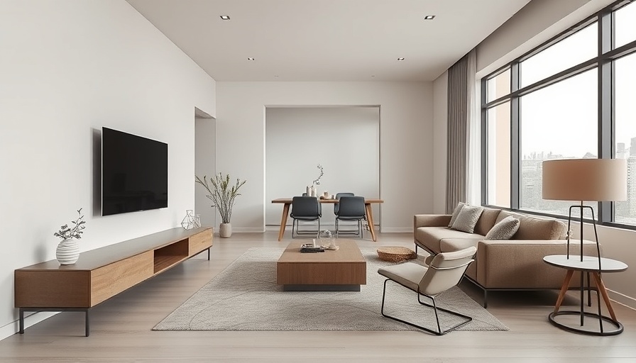 Minimalist apartment design with modern furniture and natural light.