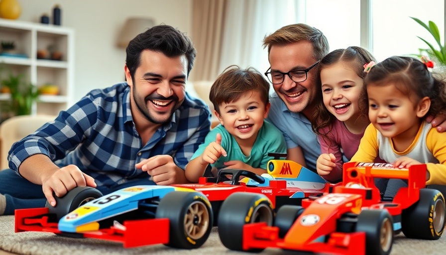 Family enjoying F1 Collectibles LEGO set release.