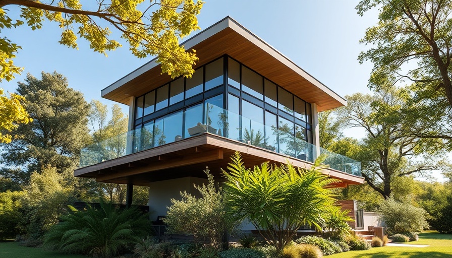 Modern House of Quad architecture surrounded by greenery.