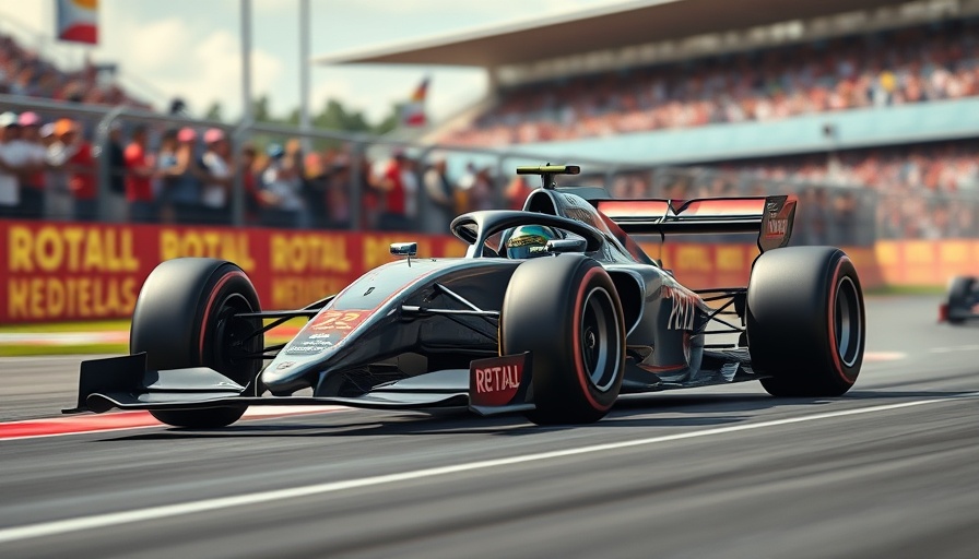 Formula One car at Miami Grand Prix, speeding on track.