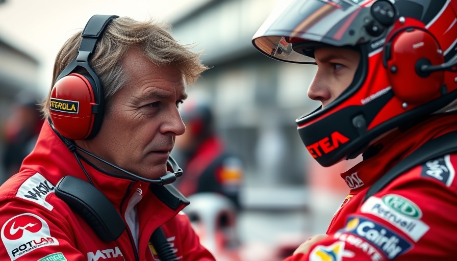 Formula One engineer and driver in strategic discussion