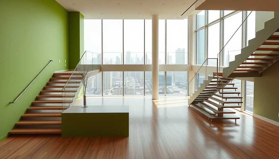 Modern open-concept room in Mian Residential Project with green design.