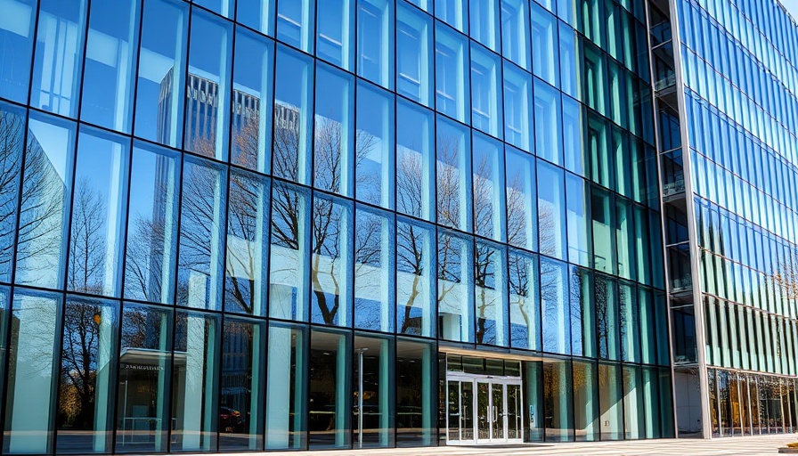 Link School of Business architecture modern glass facade.
