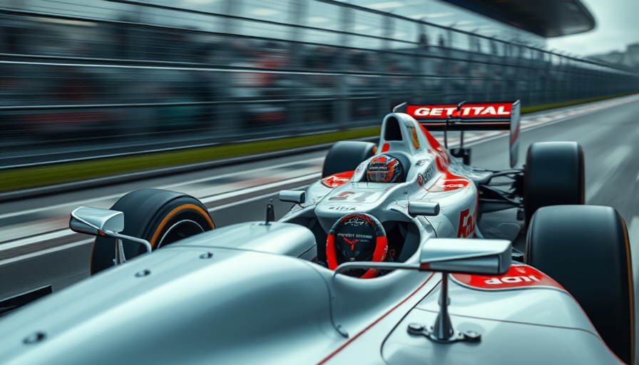 Formula One race car in action on track with driver focused.
