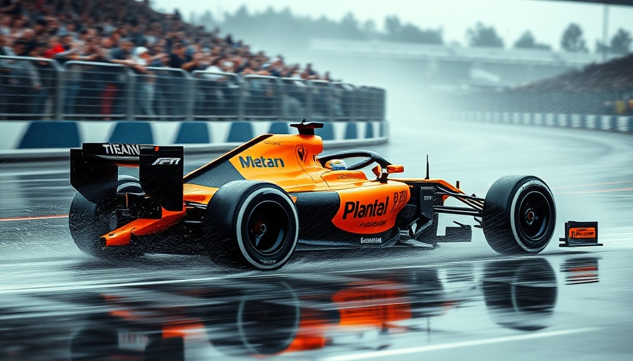 McLaren Miami Grand Prix performance, racing under rain conditions.