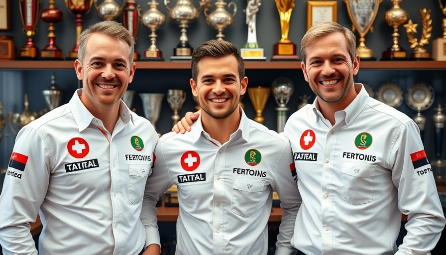 Kevin Magnussen Valentino Rossi racing team in trophy room.