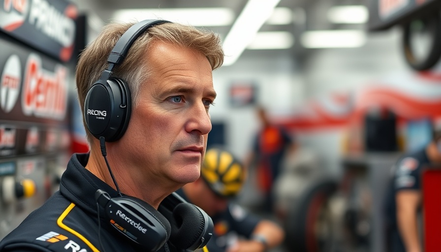 Focused team member in Cadillac Formula One garage