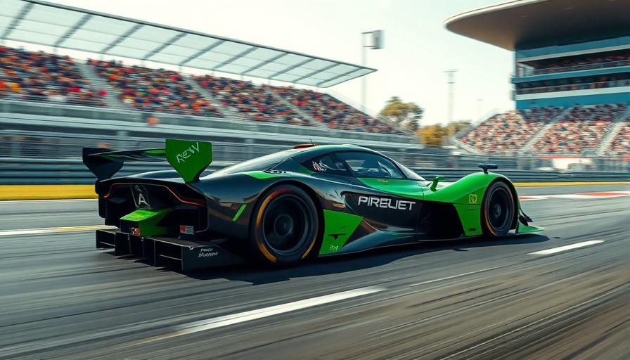 Sleek race car speeding on track, showcasing agility.