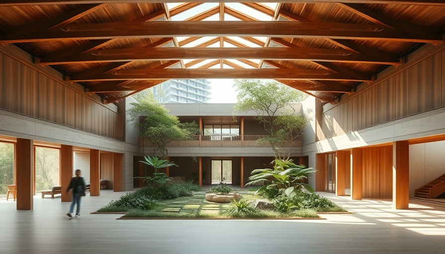 Casa Kani Ini Architecture featuring open-space design with wood and greenery.