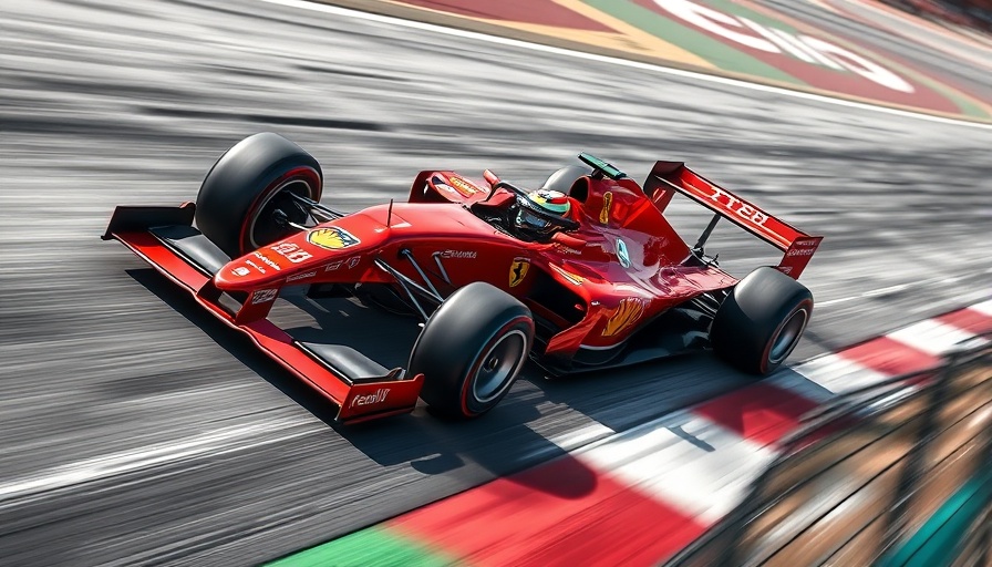 Ferrari Imola race pace on dynamic racetrack with vibrant colors.