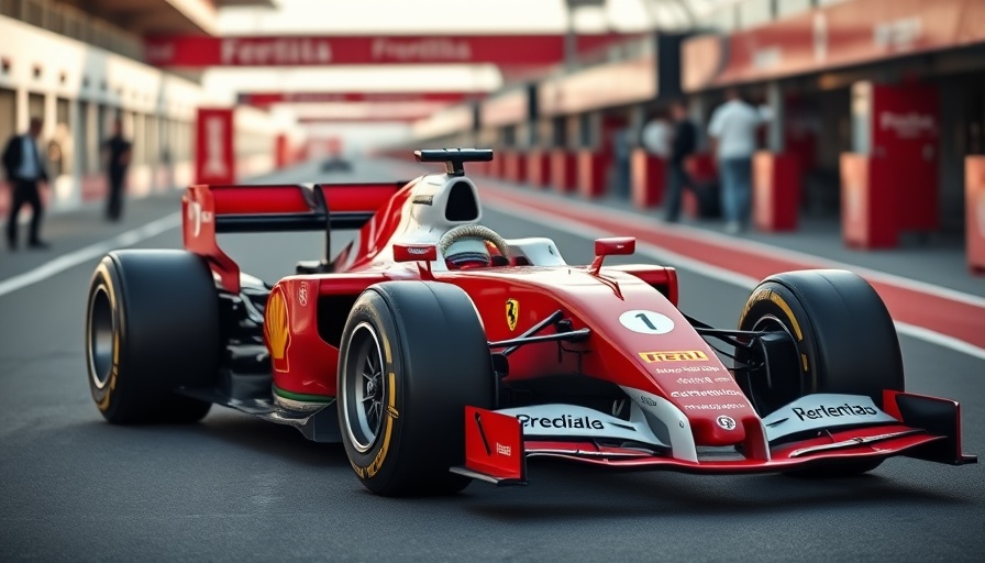 Ferrari Formula 1 car in the pit lane at Imola, highlighting the team's worst qualifying.