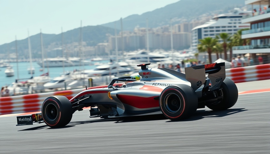Formula 1 car on Monaco Grand Prix practice track.