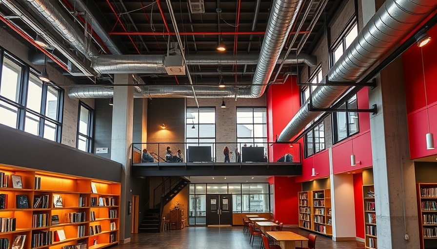 Jakarta Community Center Renovation with modern design and red accents.