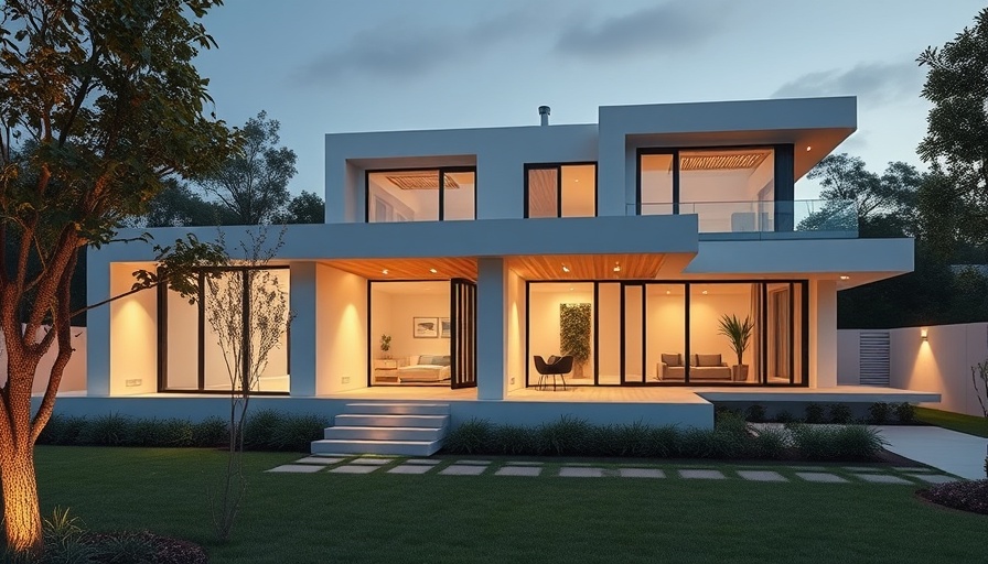Modern house with Lucarna architecture, minimalist design.