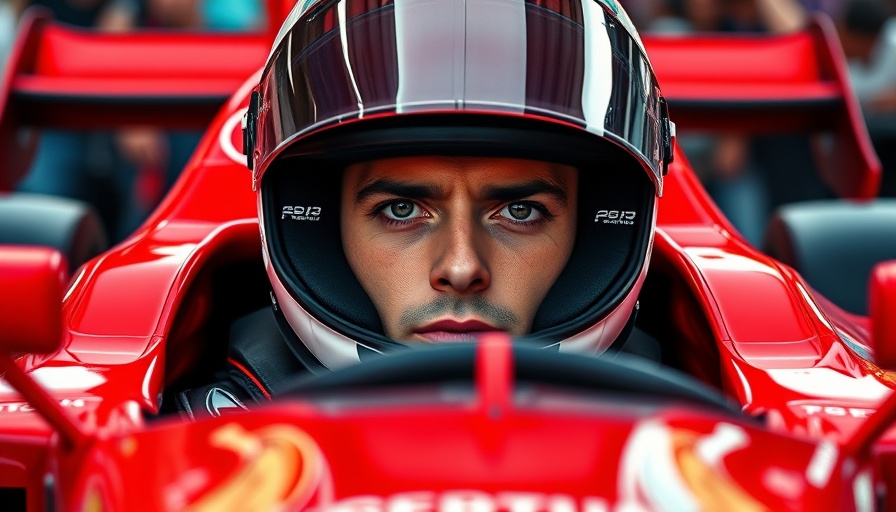 Formula 1 driver focused in red car, risks in racing.