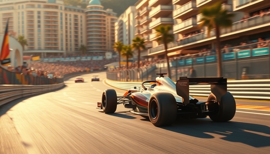 Formula 1 car in Monaco during the fastest lap by Lando Norris.
