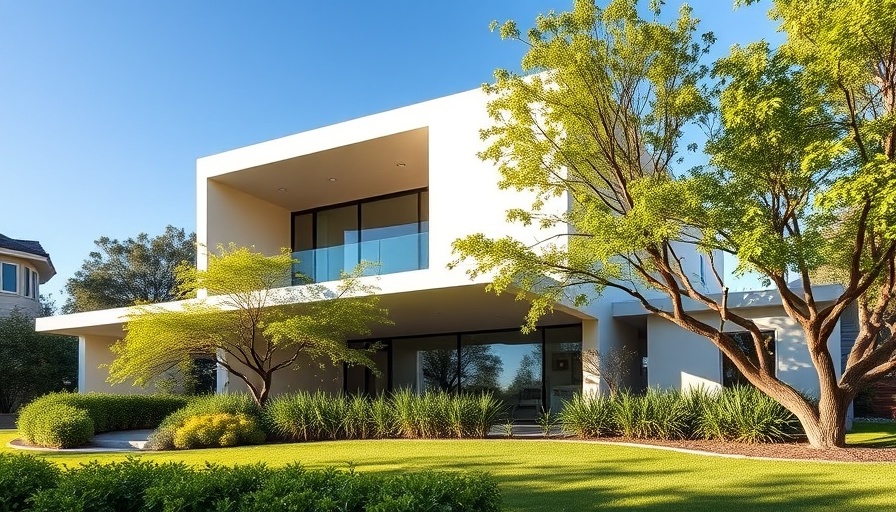 Modern split-level house design with lush surroundings