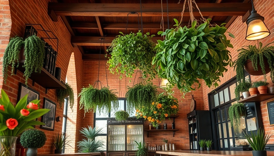 Rustic cafe showcasing adaptive reuse architecture with brick walls and wooden beams.
