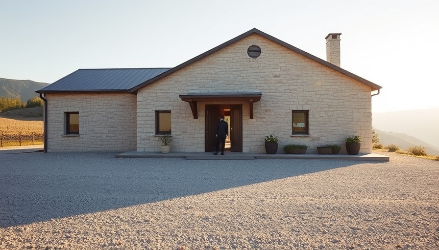 Vineyard House designed by NŌ Architects with natural stone.