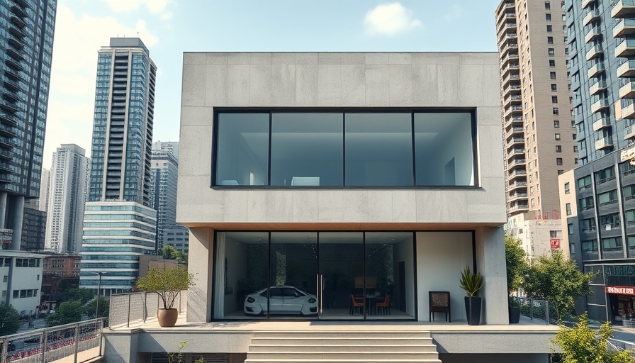 Modern urban home design featuring minimalist architecture.