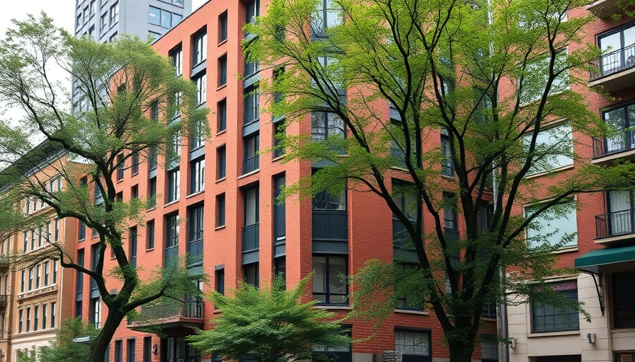 Modern building showcasing urban densification architecture with greenery.