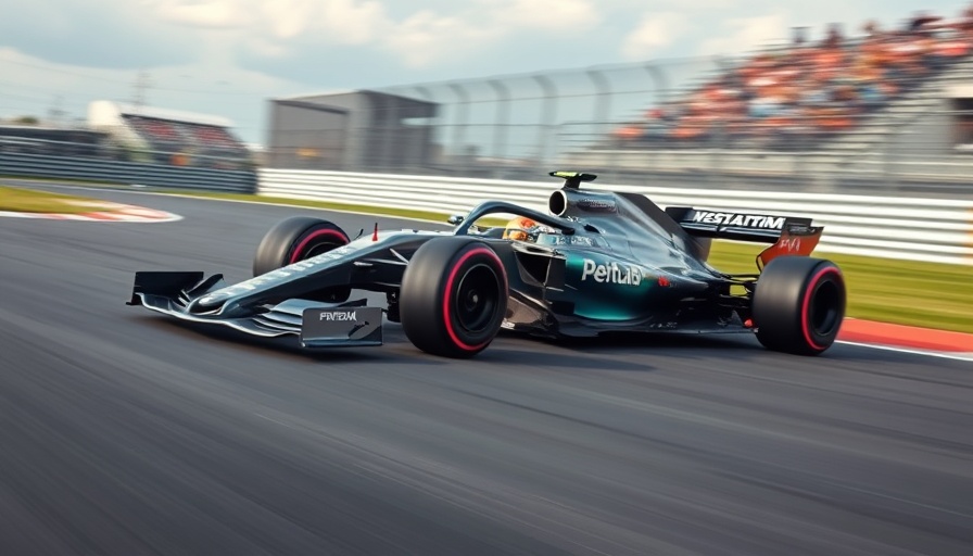 F1 car with stiffer front wings impacts aerodynamics on track.