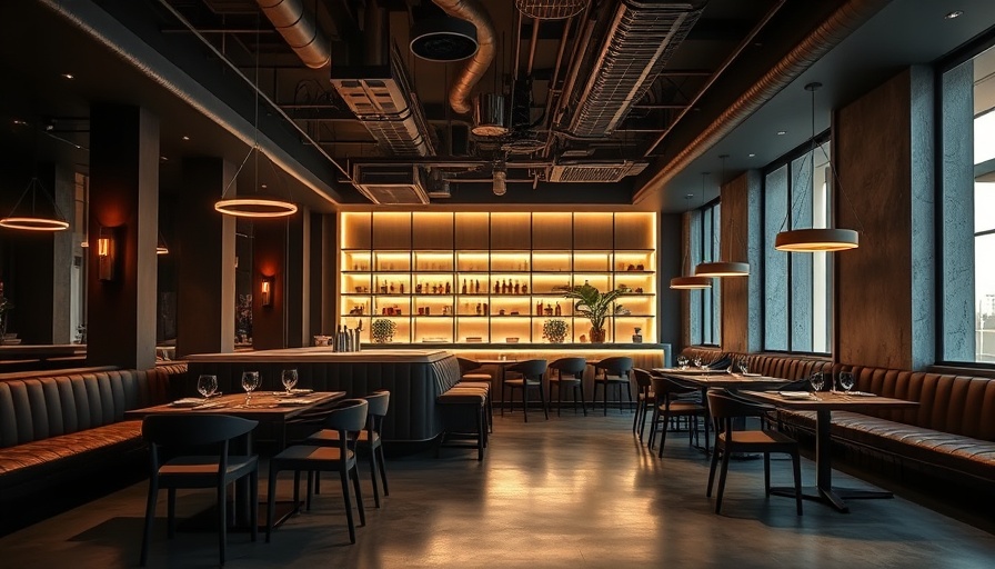 Sophisticated LAIR Restaurant Bar interior design with modern furnishings.
