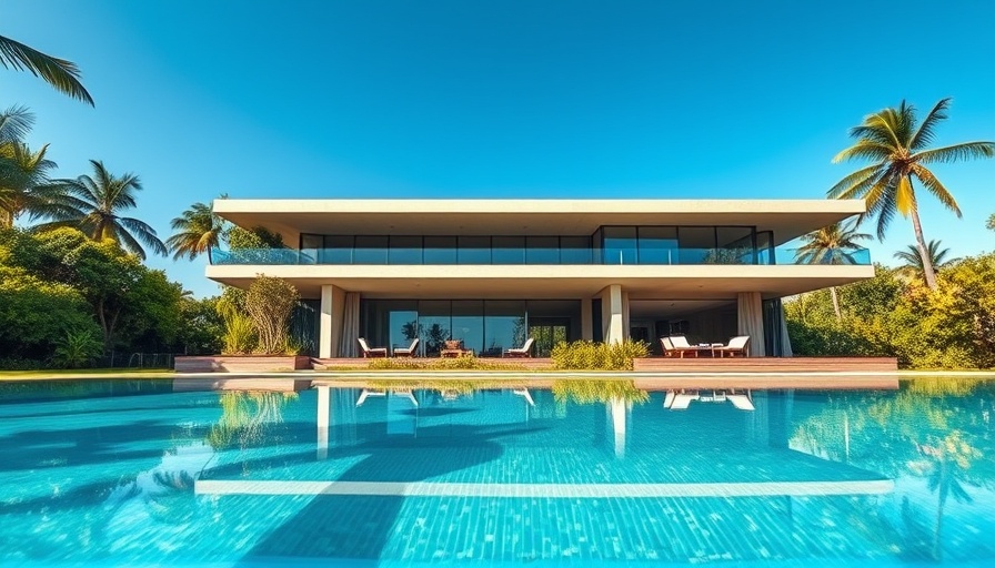 Modern House CF architectural design with pool and greenery