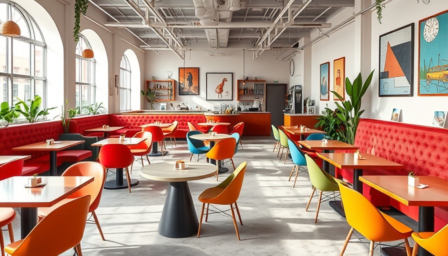 Pasta La Vista Bistro design featuring colorful and modern interior.