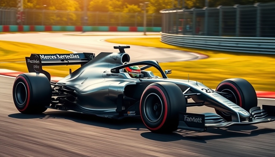 Mercedes Formula 1 car showcasing success on a racetrack.