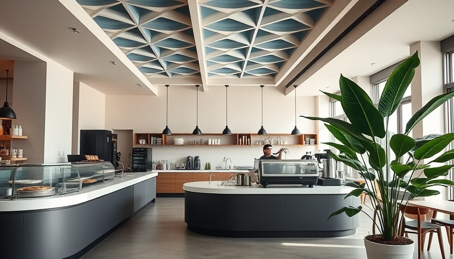 SABHĀ Specialty Coffee Design modern cafe interior with barista.