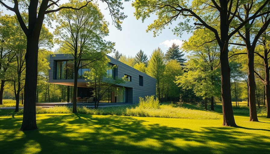 Modern house with glass design surrounded by greenery, House Moro architectural design.